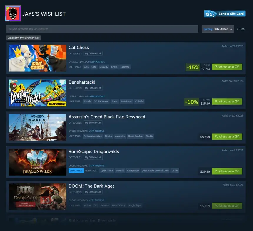 В Steam обновили систему подарков — дарить игры стало проще2