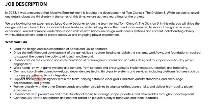Новые вакансии раскрыли детали разработки Tom Clancy's The Division 32